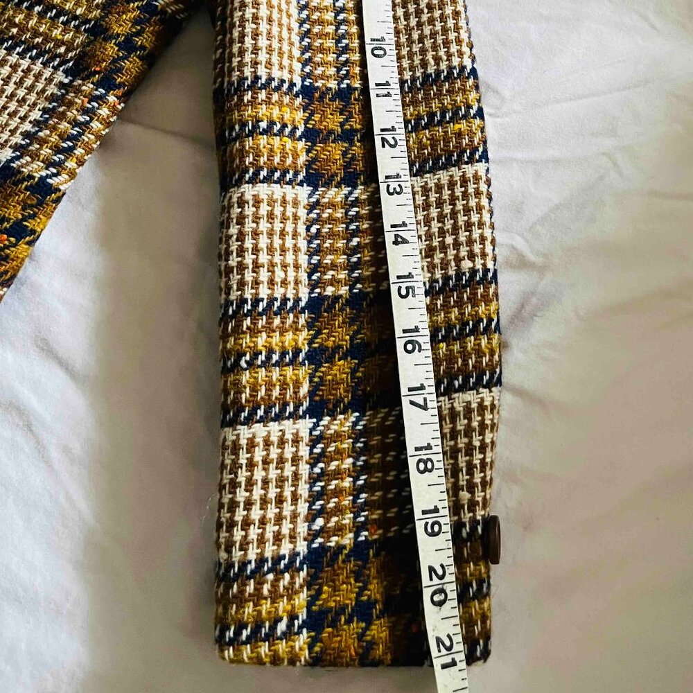 Colorful Vintage Tweed Plaid Blazer - Women's Small (~4-6, petite freindly) - Picture 6 of 7